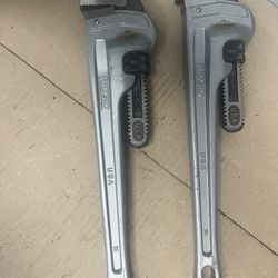 Ridgid 18” Aluminum Straight Pipe Wrench Lot Of 2 