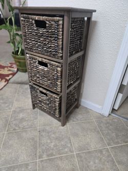 Wicker 3 Cube Storage 