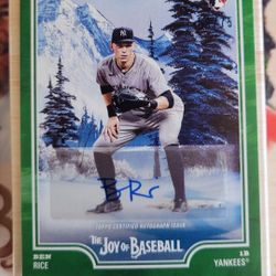 Ben Rice 2025 Topps Bob Ross The Joy of Baseball  Auto Autograph 58/75 Green Rc Rookie NY New York Yankees