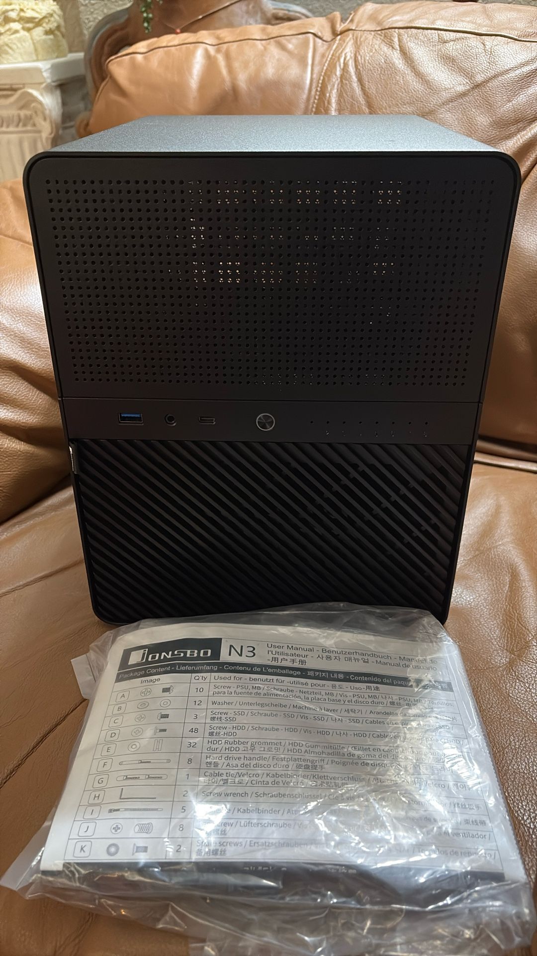 JONSBO N3 Mini-ITX NAS PC Chassis, ITX Computer Case NEW