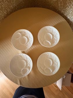 Vintage Footed ARTICHOKE PLATES NEUWIRTH Set of 4
