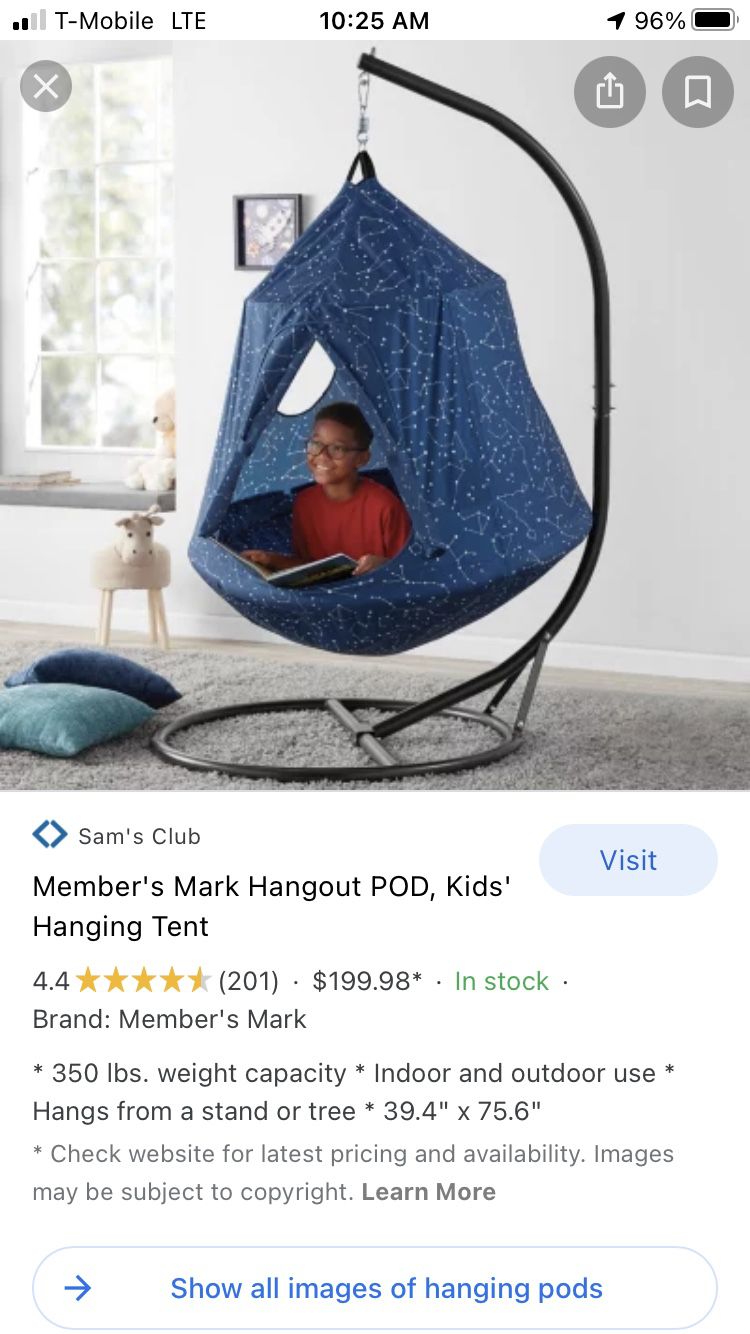 Hanging Pod For Kids Or Adults Like New 