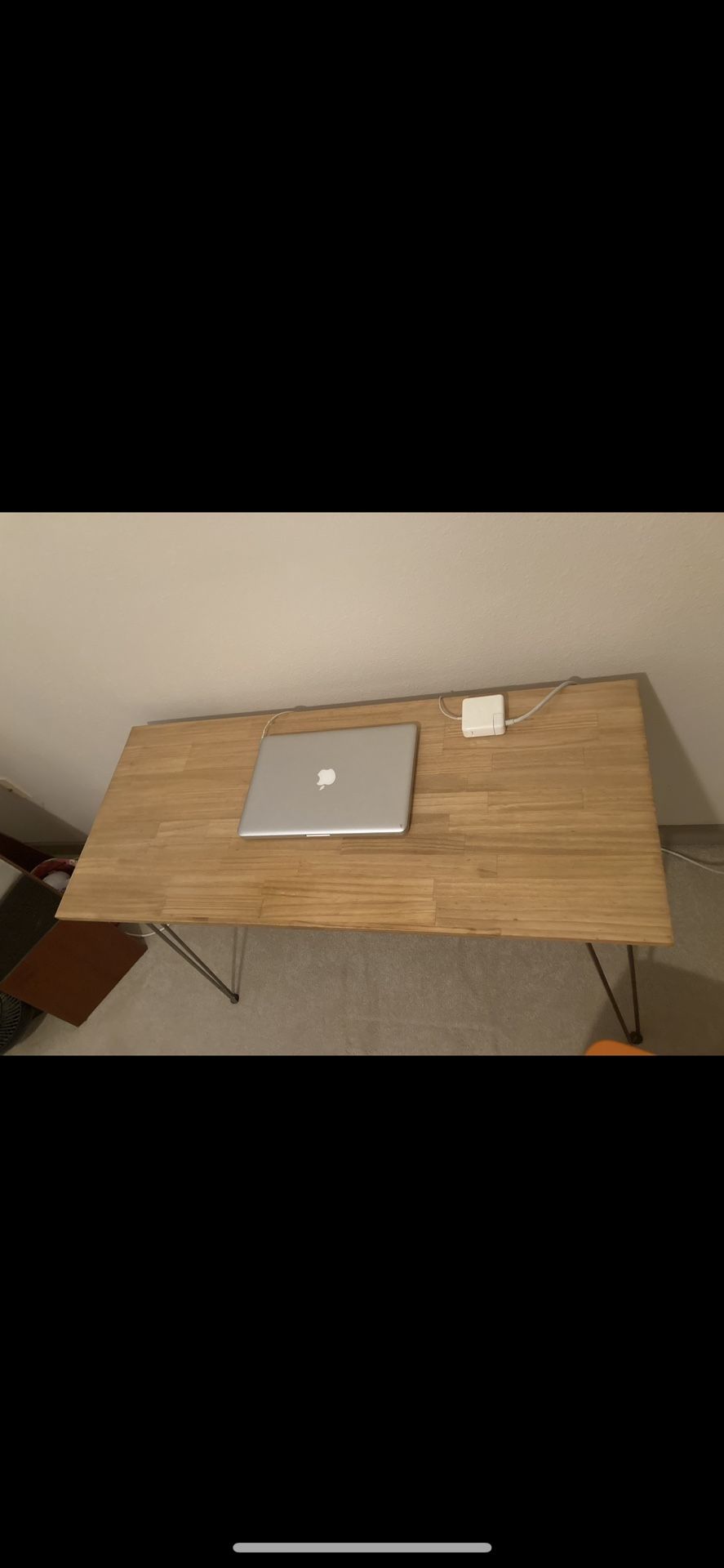 Solid Wooden Desk - 42” x 18” tabletop size, golden oak stain