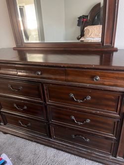 Dark brown solid wood dresser $60 firm