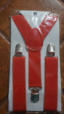 Little Boys Red Elastic Suspenders