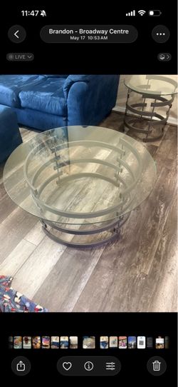 Glass coffee table & 2 end tables