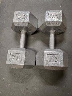 Brand new 70 lb dumbbells commercial grade quality
