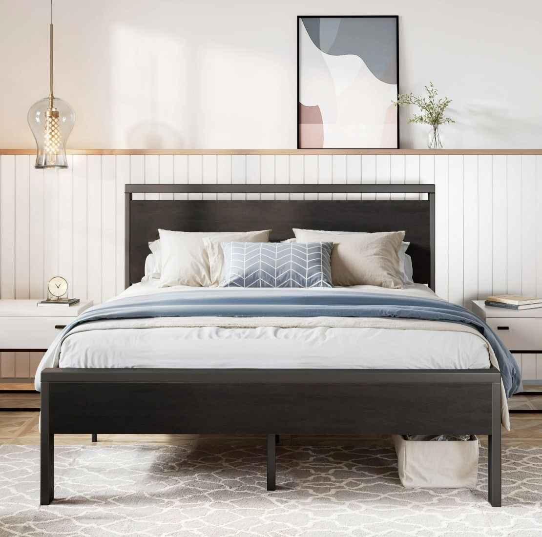 Black Oak Queen Size Bed Frame