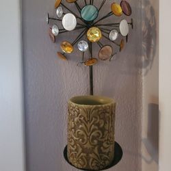  Wall Decor And Artificial Tree And Coloer Full Decor With Candle 