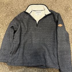 ORVIS Black Men's Sherpa Fleece-Lined Quarter-Zip Pullover