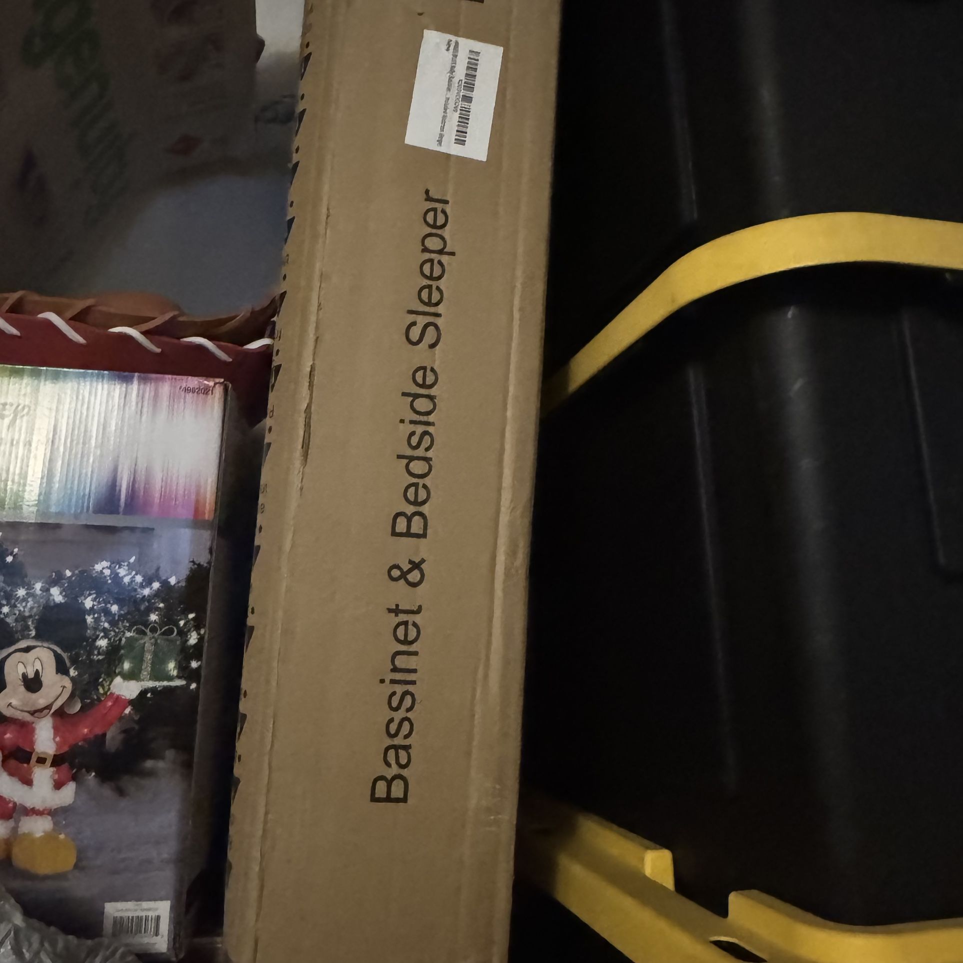 Gray White Bedside Bassinet Almost Brand New