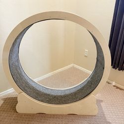 Homegroove Cat Exercise Wheel for Indoor Cats, 46" Large XL Cat Running Treadmill Wheel with Carpeted Runway for Kitty’s Longer Life, Natural Wood Col