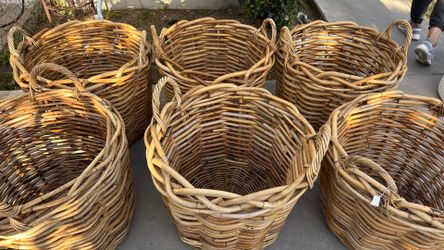 6 heavy duty bamboo baskets