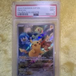POKEMON SVP EN PALDEA EVOLVED POKEMON CENTER Stamped Stamp 027 PIKACHU PSA 9