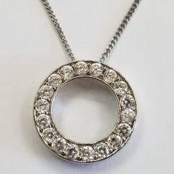 Beautiful Circle Pendant Czs And Sterling 