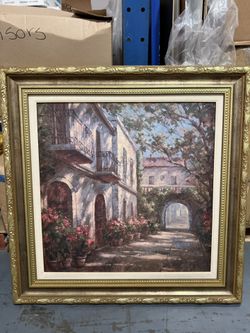 3 Vintage Victorian Oil Style Paintings