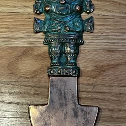 Naylamp Bronze Tumi ceremonial knife wall hanging decor