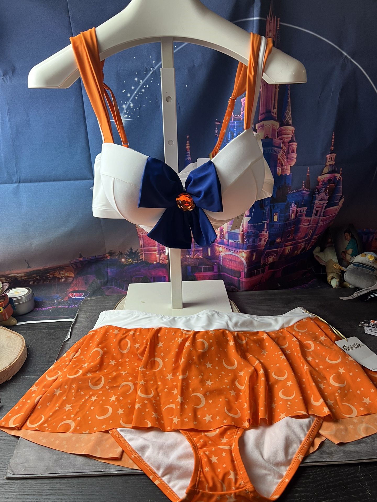 Sailor Moon Venus Exclusive Halter Top & Skirted Swim Suit Size 3