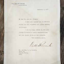 Letter Signed By Franklin D Roosevelt To My Family
