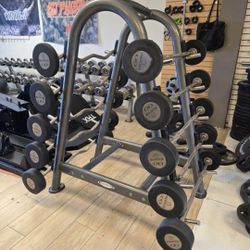 Fixed Hampton Curl & Straight Bars With Commercial Grade Matrix Storage Rack Gym Equipment Weights