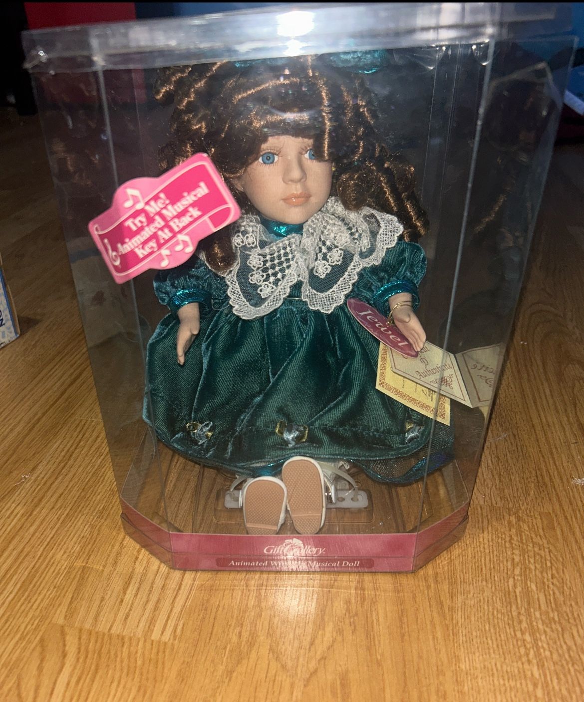 Moving Music Box, Wind Up Antique Porcelain Doll