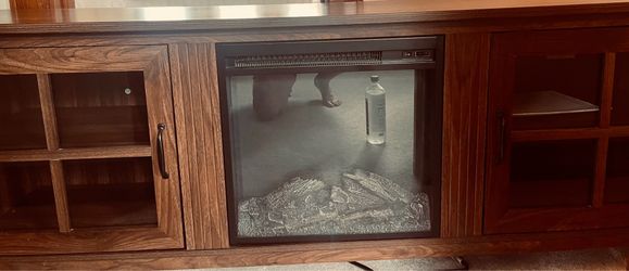 Tv stand with fireplace