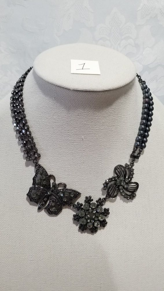 Cookie Lee Jewelry Butterfly flower necklace