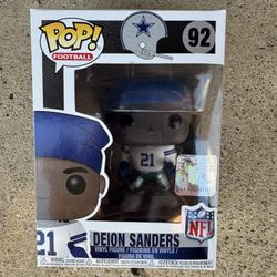 NEW! Funko Pop! Football Deion Sanders Figure Dallas Cowboys Home Jersey#92 NEW 600-3