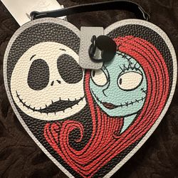 Disney Nightmare Before Christmas Jack And Sally Forever Heart Crossbody Bag