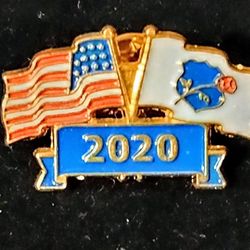 U.S.A. Flag Rose Shield National Law Enforcement Memorial Dual Flags 2020 Lapel Pin Collectible