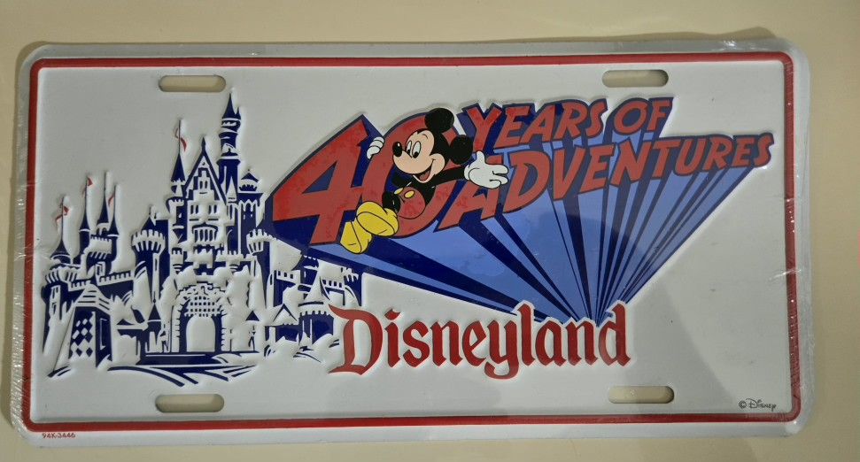 40th Anniversary Disney License Plate