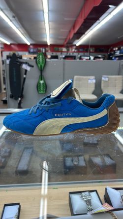 Fenty x Puma Blue Suede Low-Top Sneaker