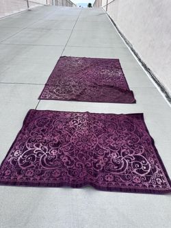 2 Rugs need cleaning- purple base color 82 x 60and 82 x 120 inches- only $10