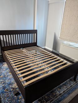Full Size Bed Frame, Dark Brown 