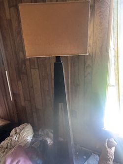 Floor Lamp with Square Fabric Shade