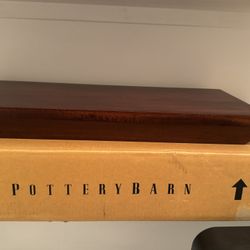 Set of three pottery, barn, espresso shelves