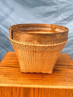 Vintage Japanese Actinidia Polygama and Bamboo Harvest Basket