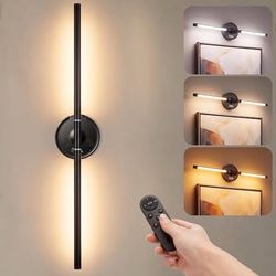 Battery Operated Wireless Wall Sconces 29Inch,35Hr Battery,Touch&Remote/360° Rotate