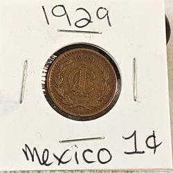 #634 Mexico 1929 un centavo coin
