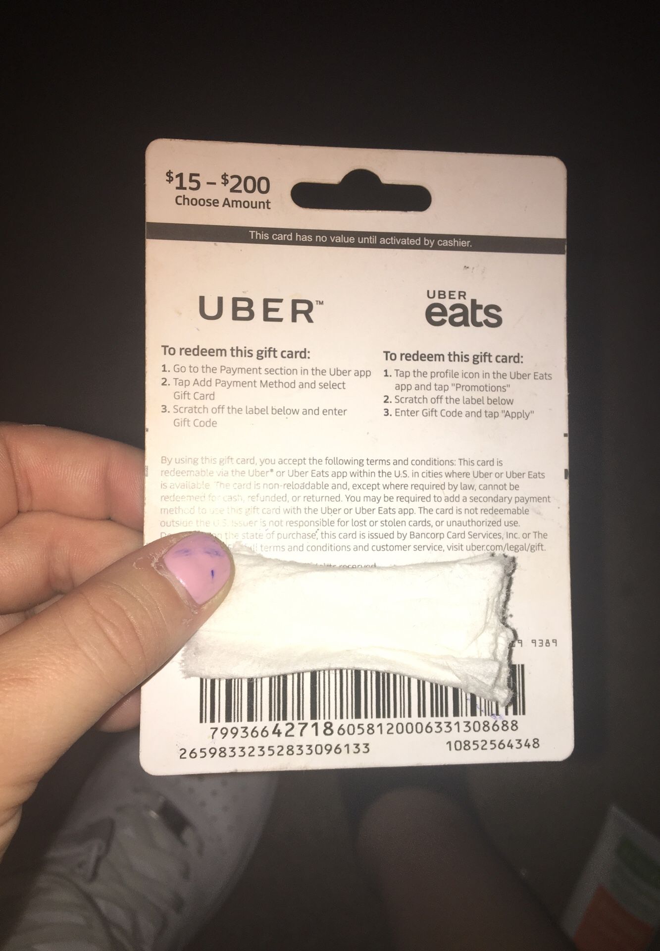 Uber card good deal 40$ for 30$