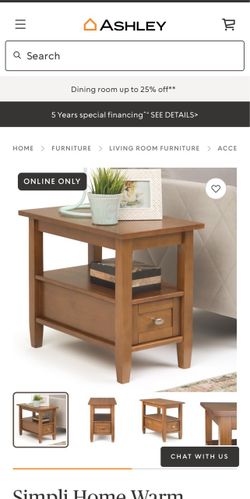 Wooden End Table w/Drawer and Shelf