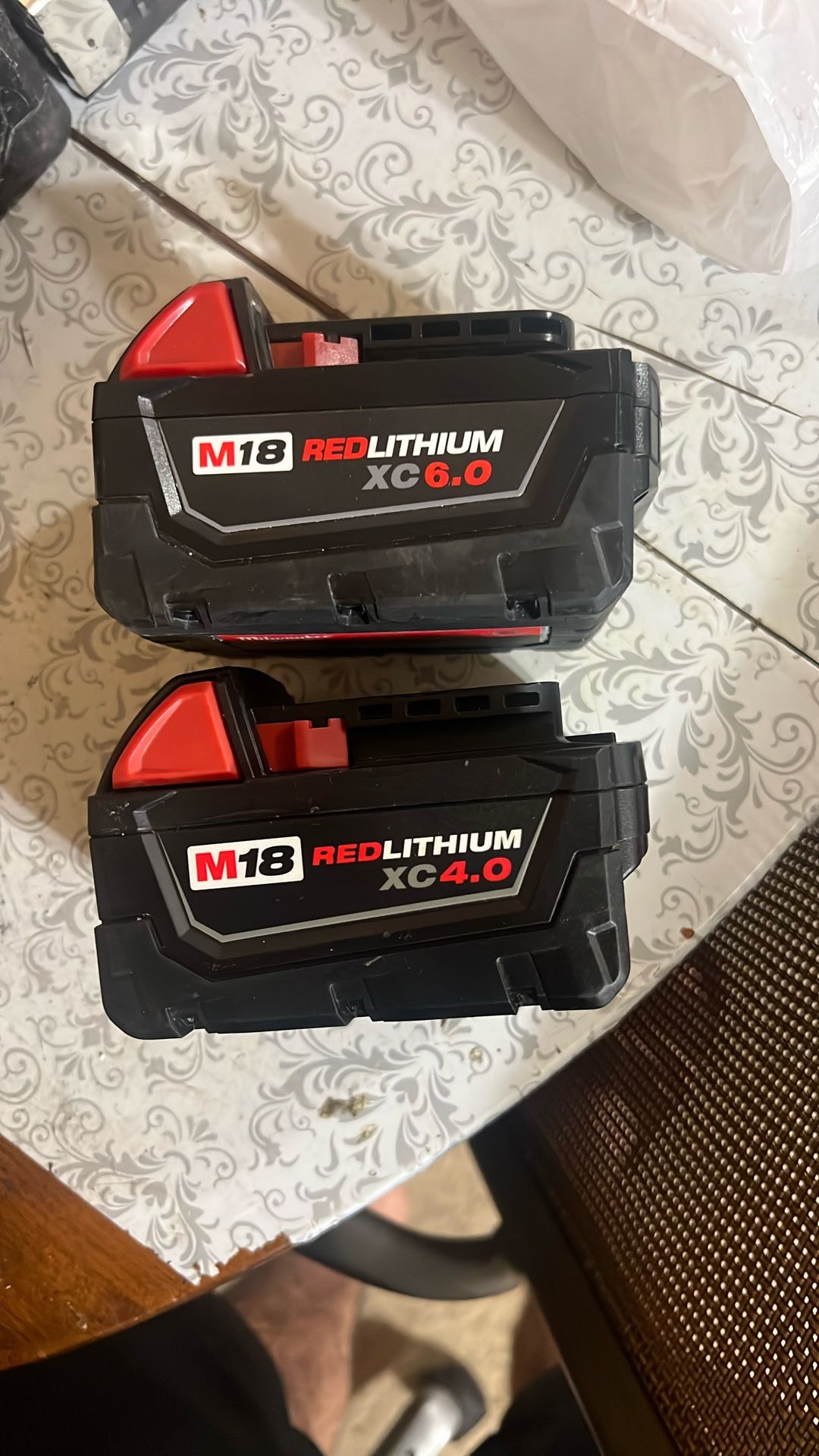 Milwaukee Battery 6.0 Ah And 4.0 Ah 2 For $100