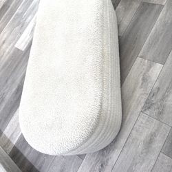 Bouclé storage bench / ottoman 