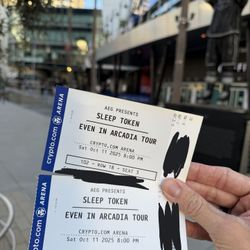 Sleep Token 2 Tickets LA Crypto Arena Oct 11th LOWER LEVEL