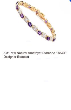 Amethyst Diamond 18KGP Bracelet.