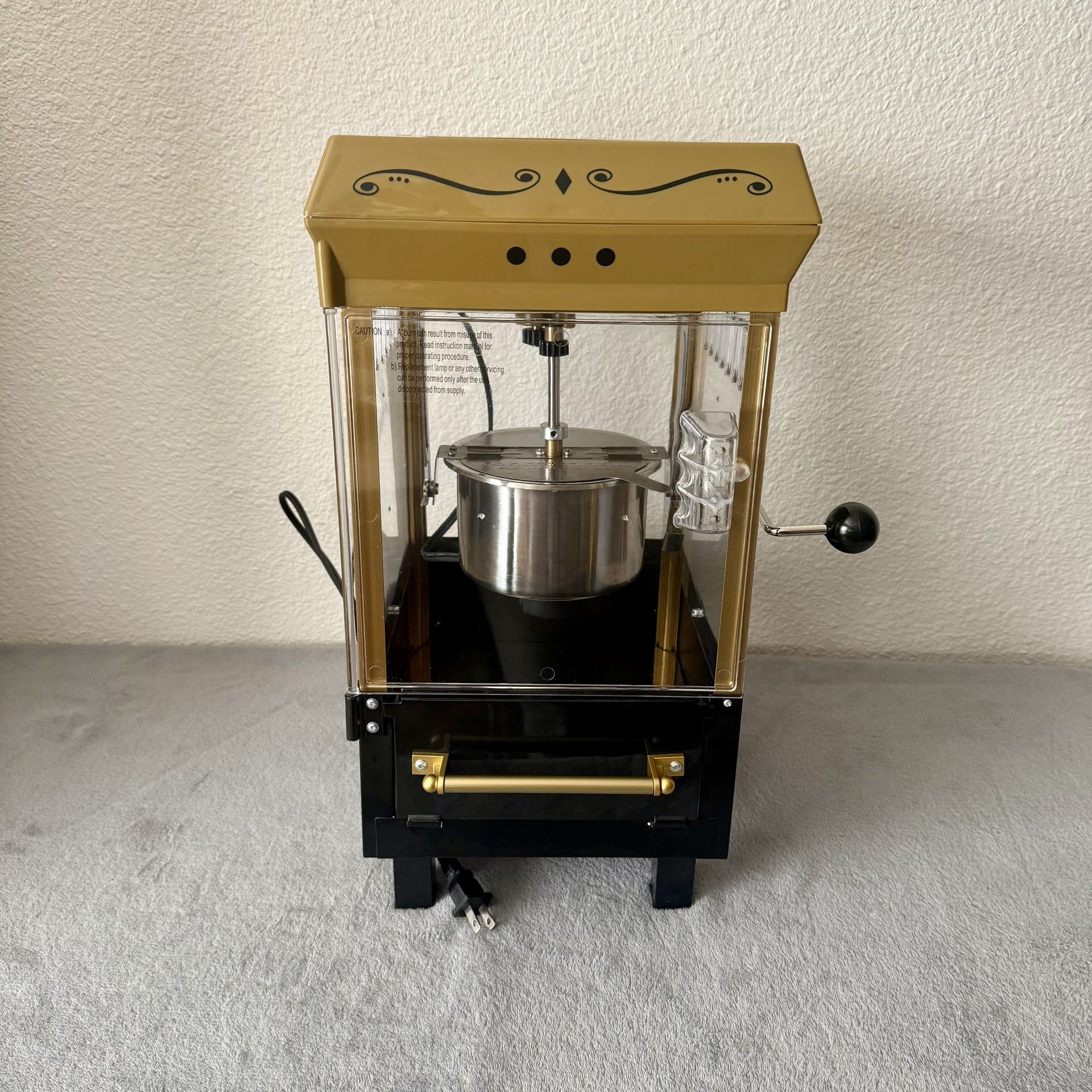 Nostalgia Vintage Table-Top Popcorn Maker Black & Gold