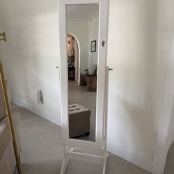 Floor Mirror With Hidden Jewelry Compartment