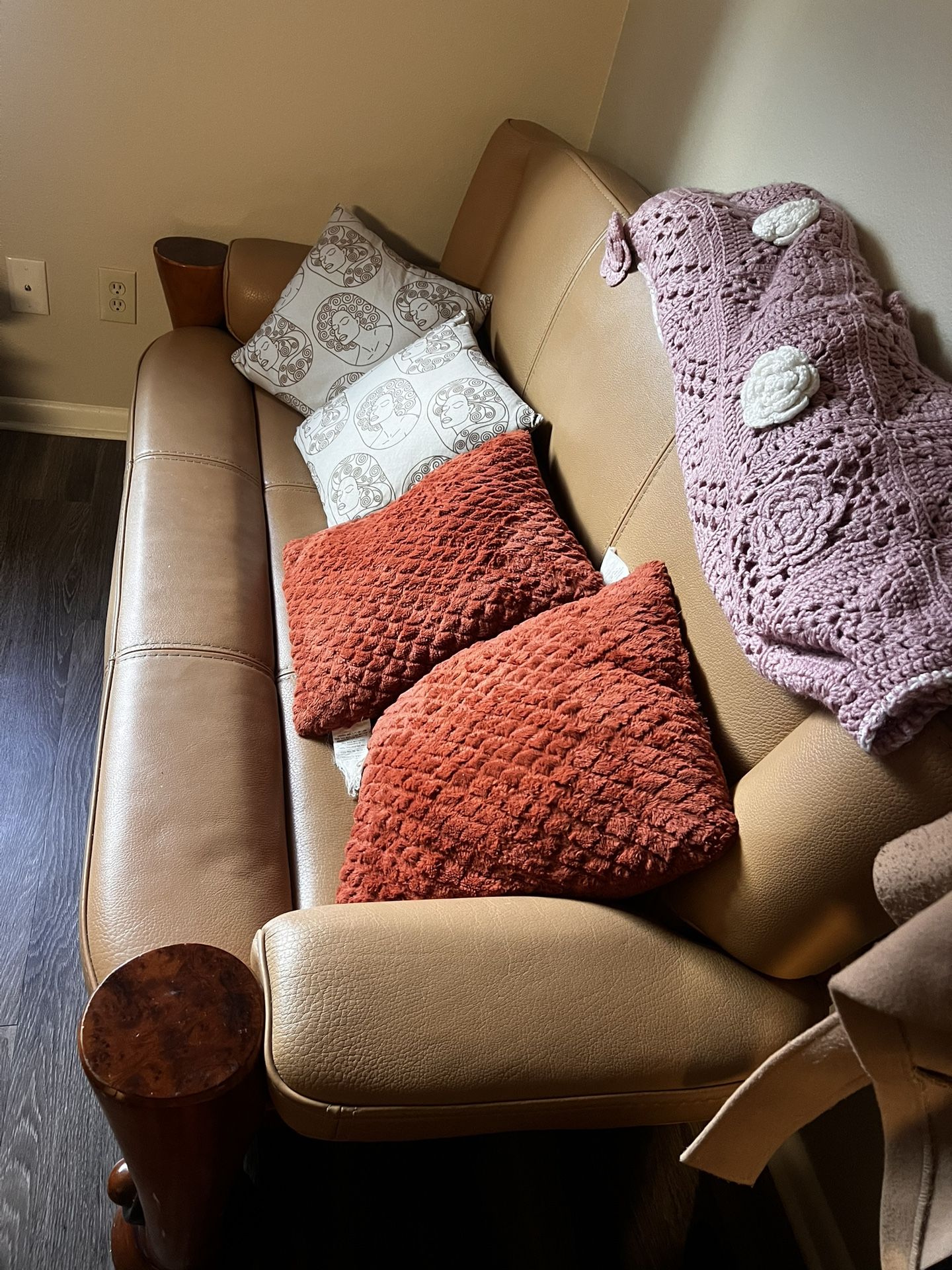 Brown leather Couch