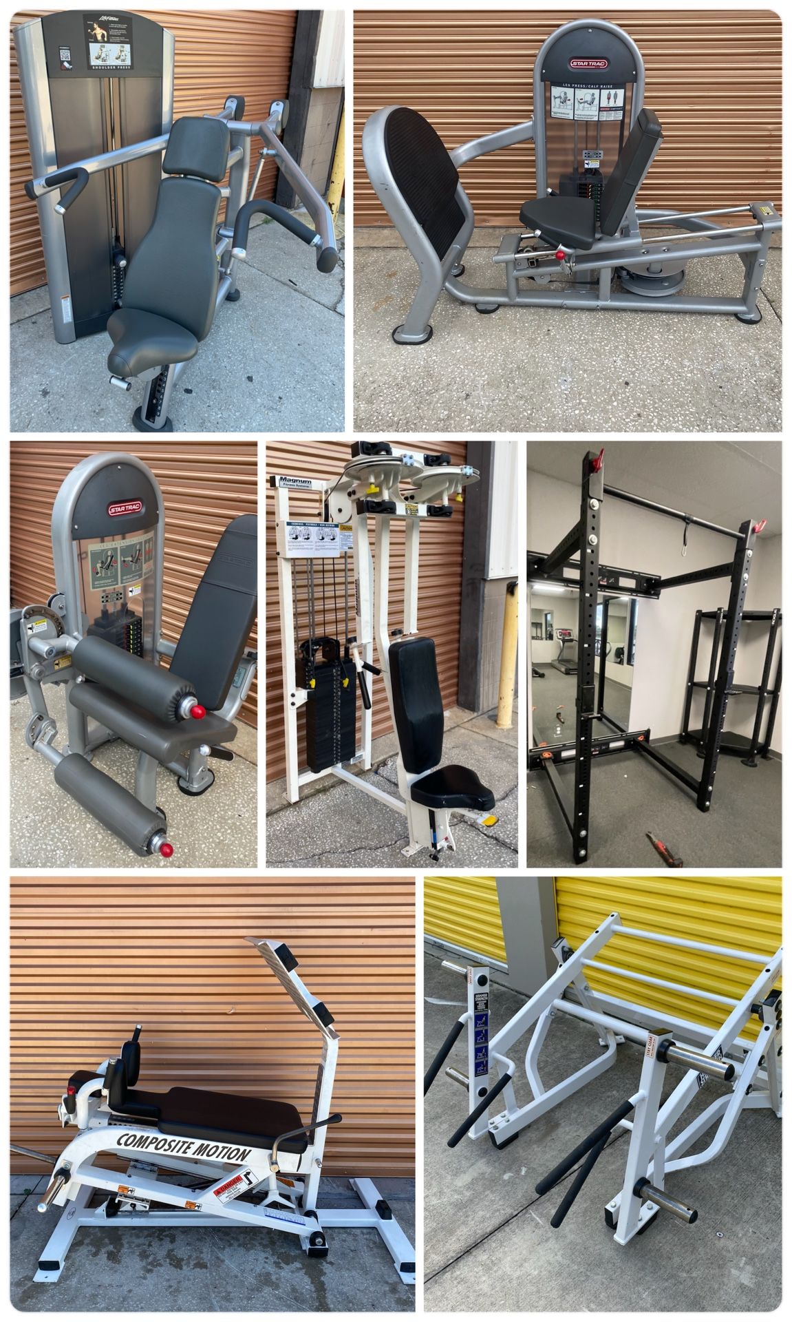 Gym Fitness Dumbbell Olympic Weight Plate Bar Barbell Power Squat Rack Bench Extension Chest Rower Rogue Treadmill Bike