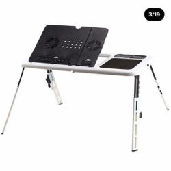 Portable Laptop Desk With USB Cooling Fans Stand Foldable Table Bed

